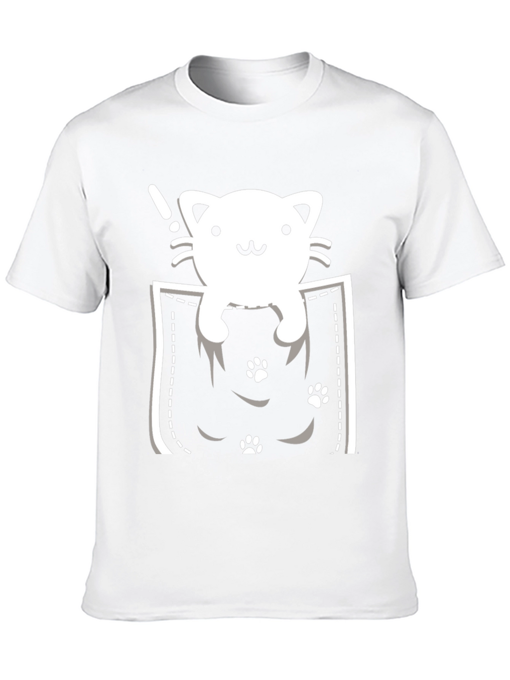 Cute Cat Pocket T-Shirt - Black Tee