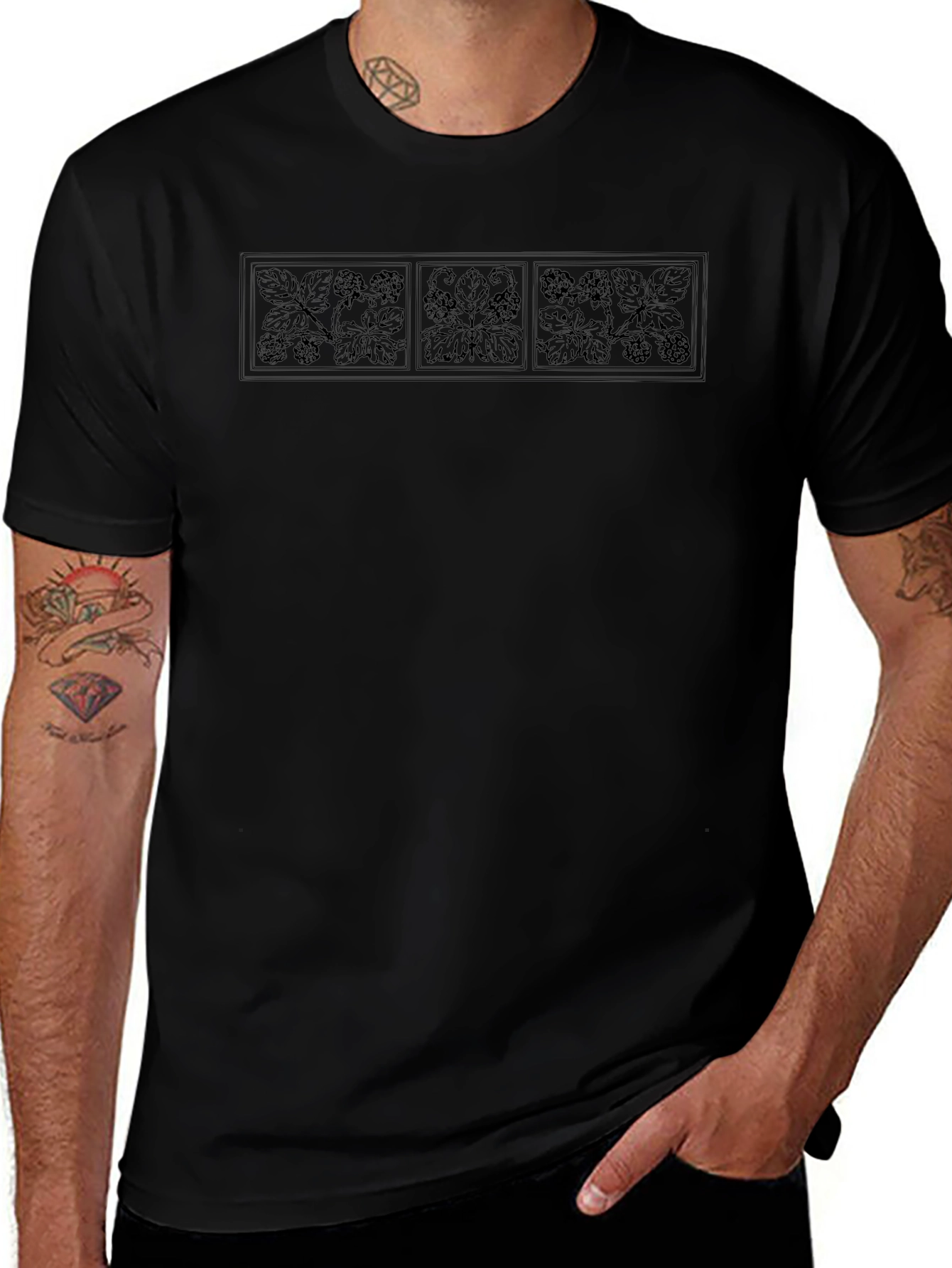 Black Hop Vine T-Shirt - Unique Design