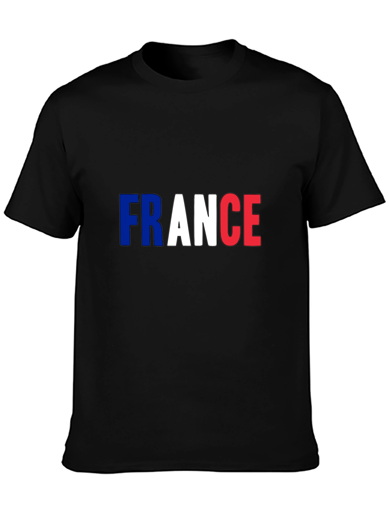 France Flag T-Shirt - Mens Black Tee