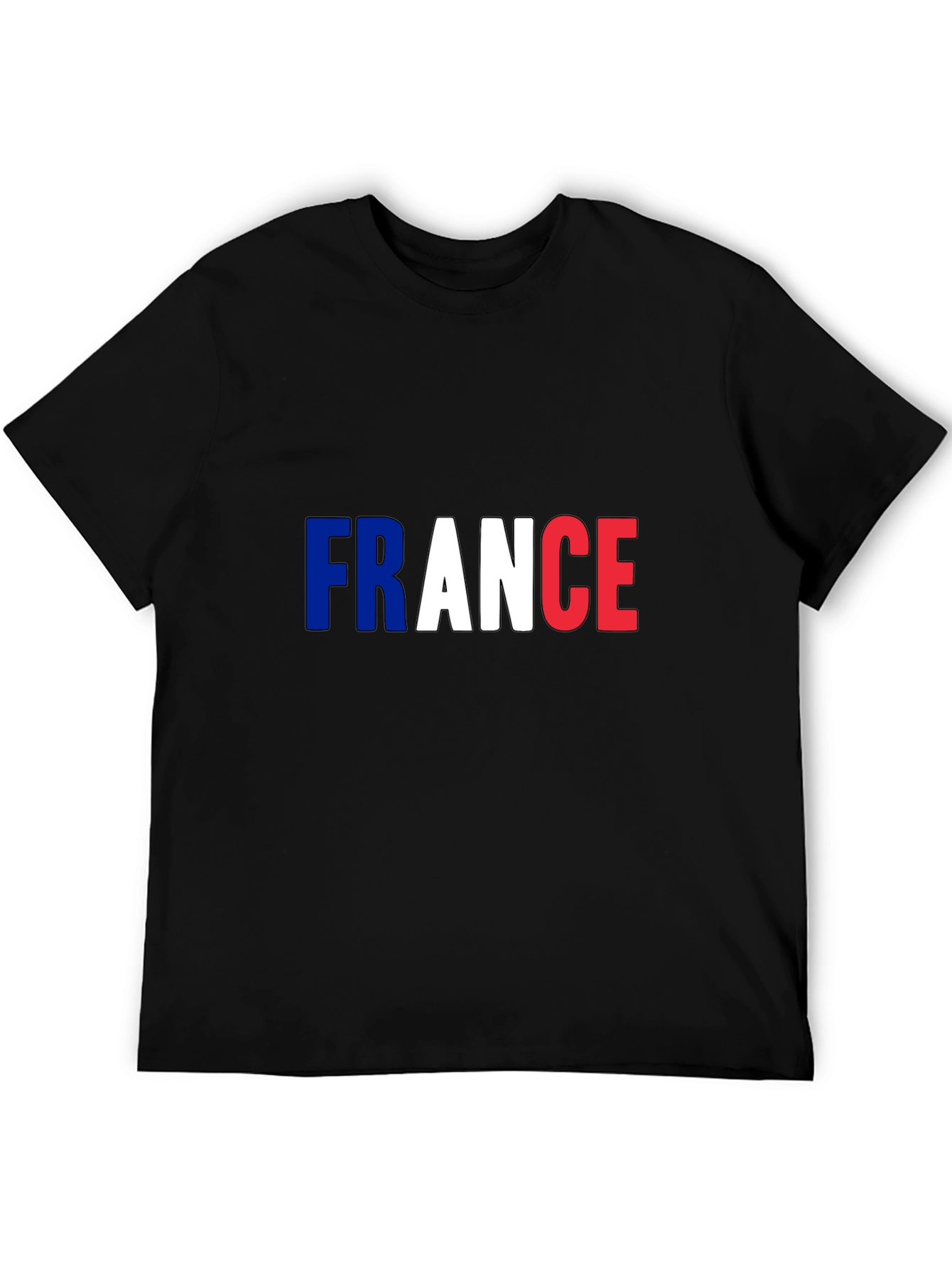 France Flag T-Shirt - Mens Black Tee
