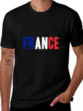 France Flag T-Shirt - Mens Black Tee