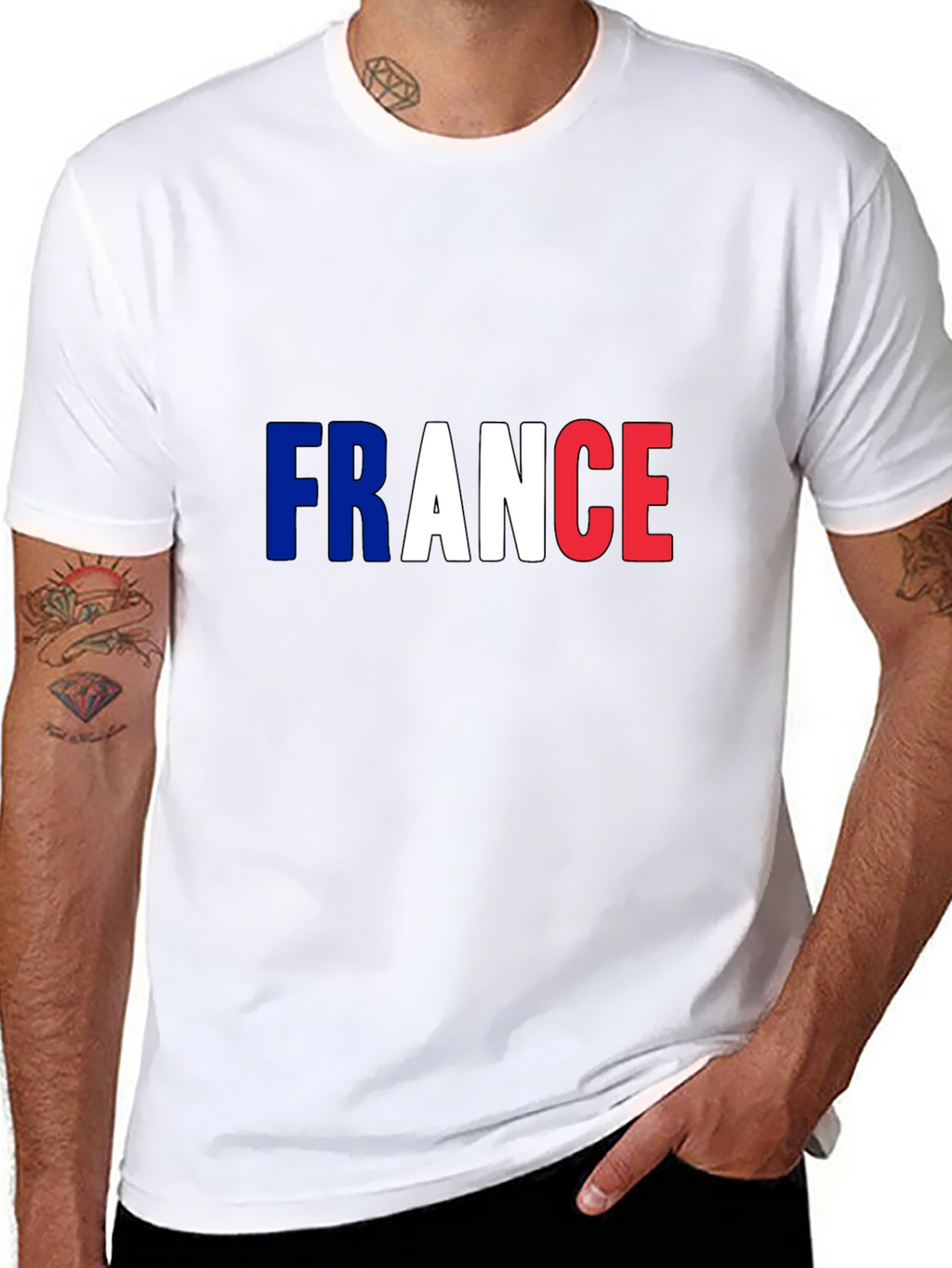 France Flag T-Shirt - Mens Black Tee
