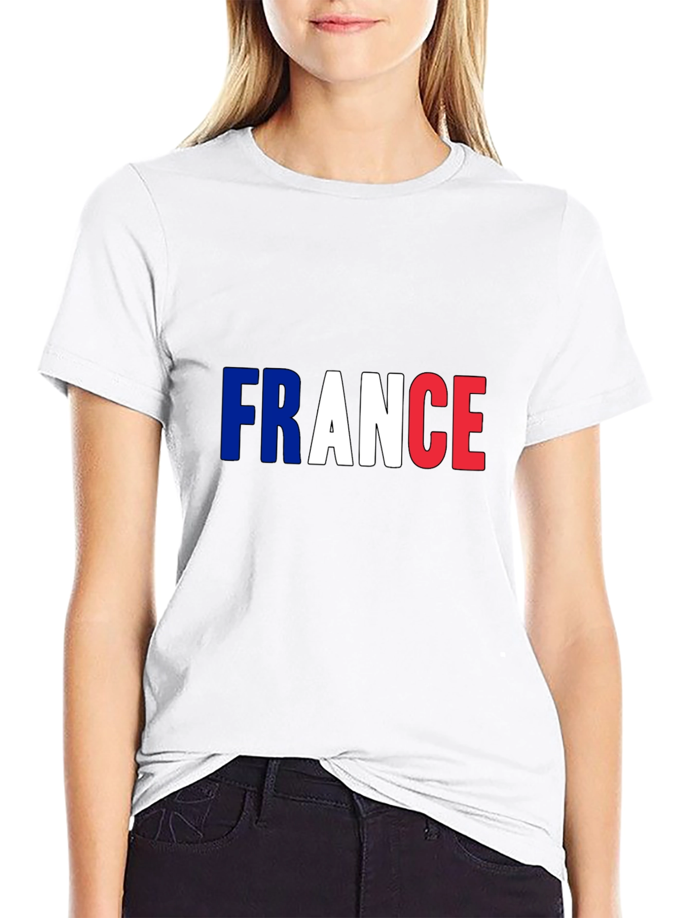 France Flag T-Shirt - Mens Black Tee