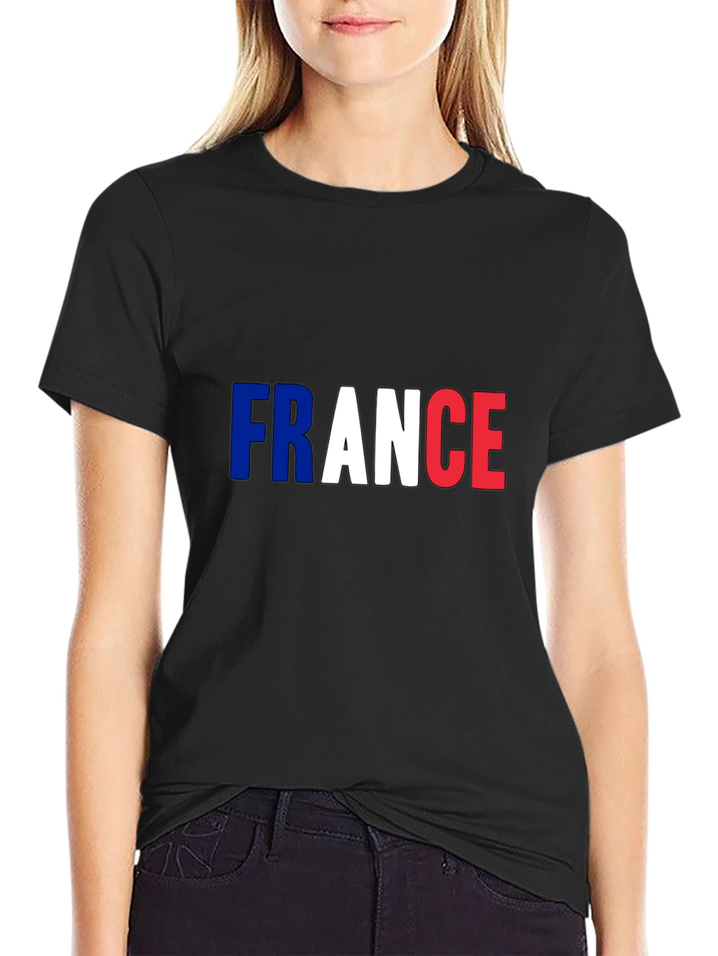 France Flag T-Shirt - Mens Black Tee