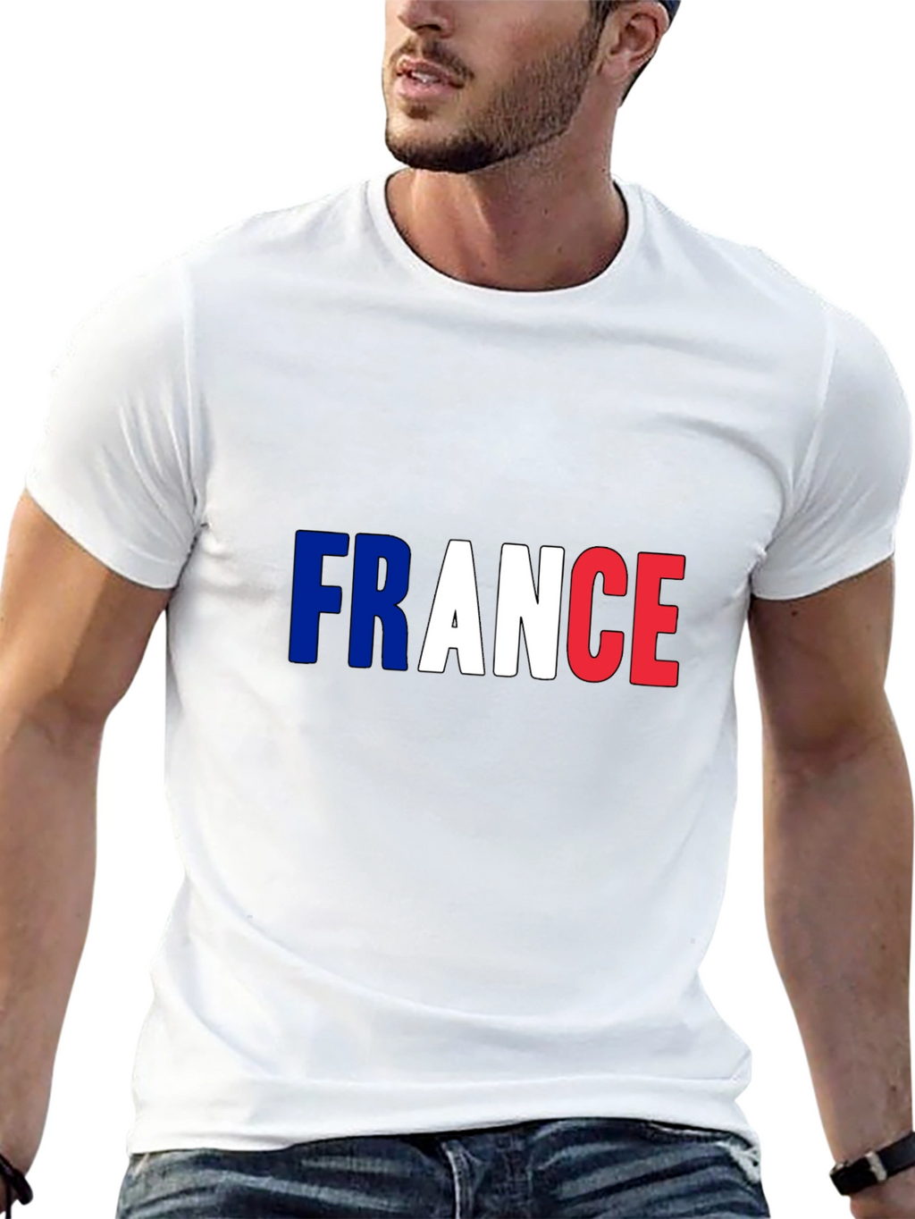 France Flag T-Shirt - Mens Black Tee