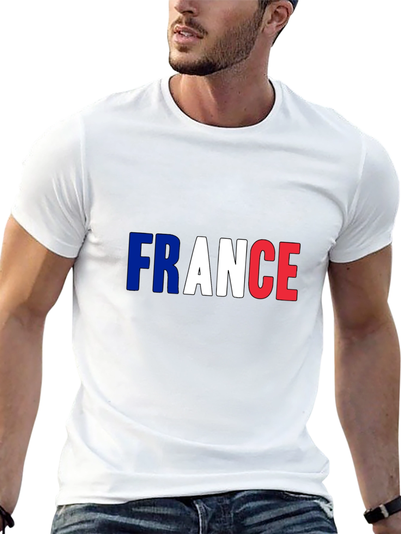 France Flag T-Shirt - Mens Black Tee