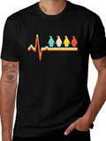 Penguin Heartbeat Retro Graphic T-Shirt