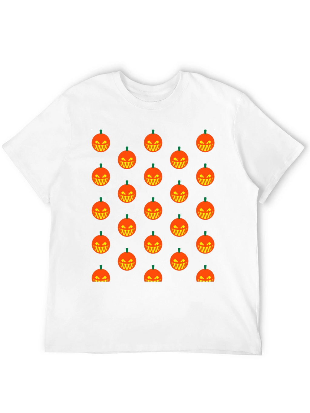 Halloween Pumpkin Pattern T-Shirt - Black