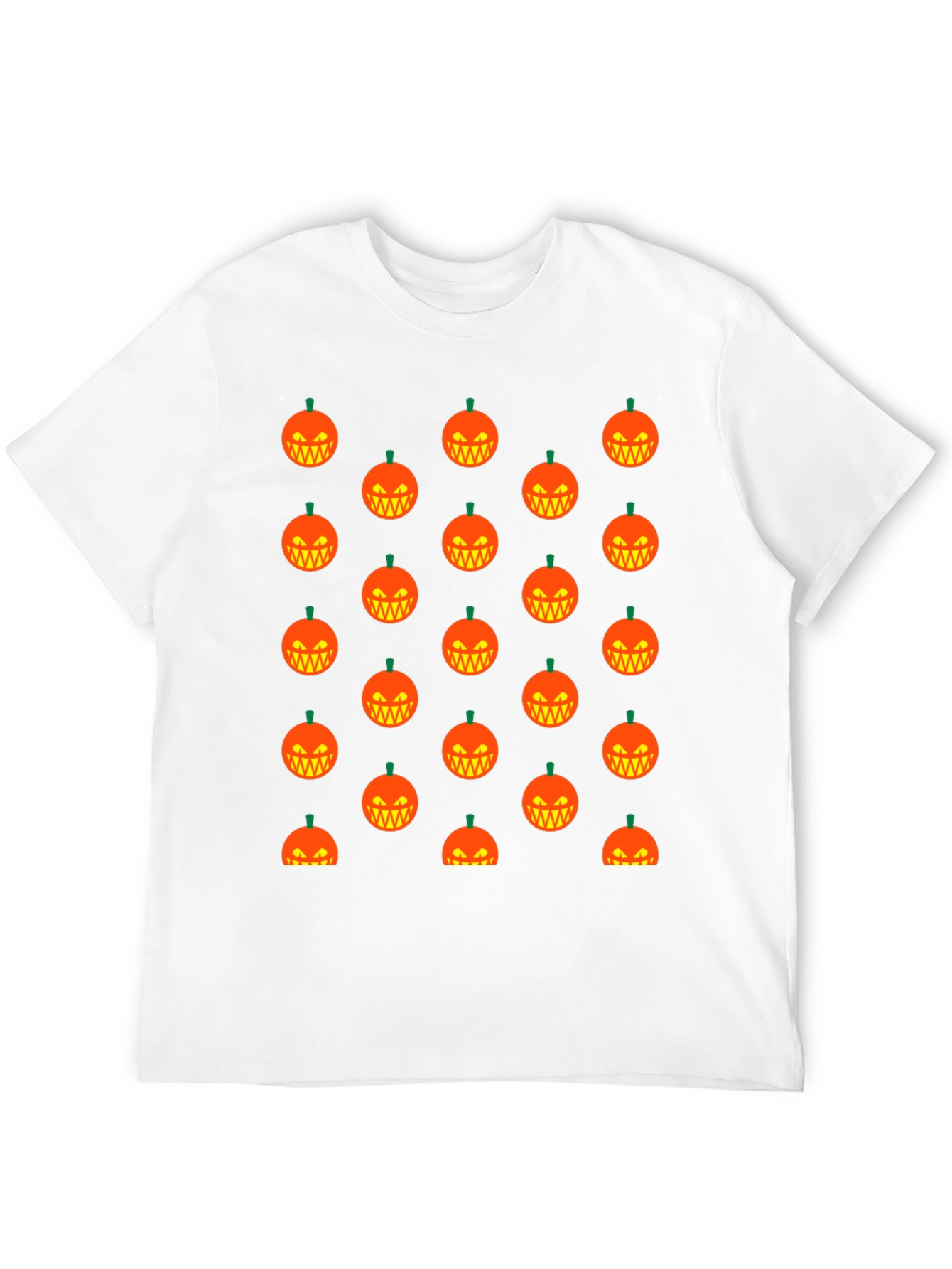 Halloween Pumpkin Pattern T-Shirt - Black