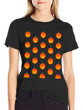 Halloween Pumpkin Pattern T-Shirt - Black