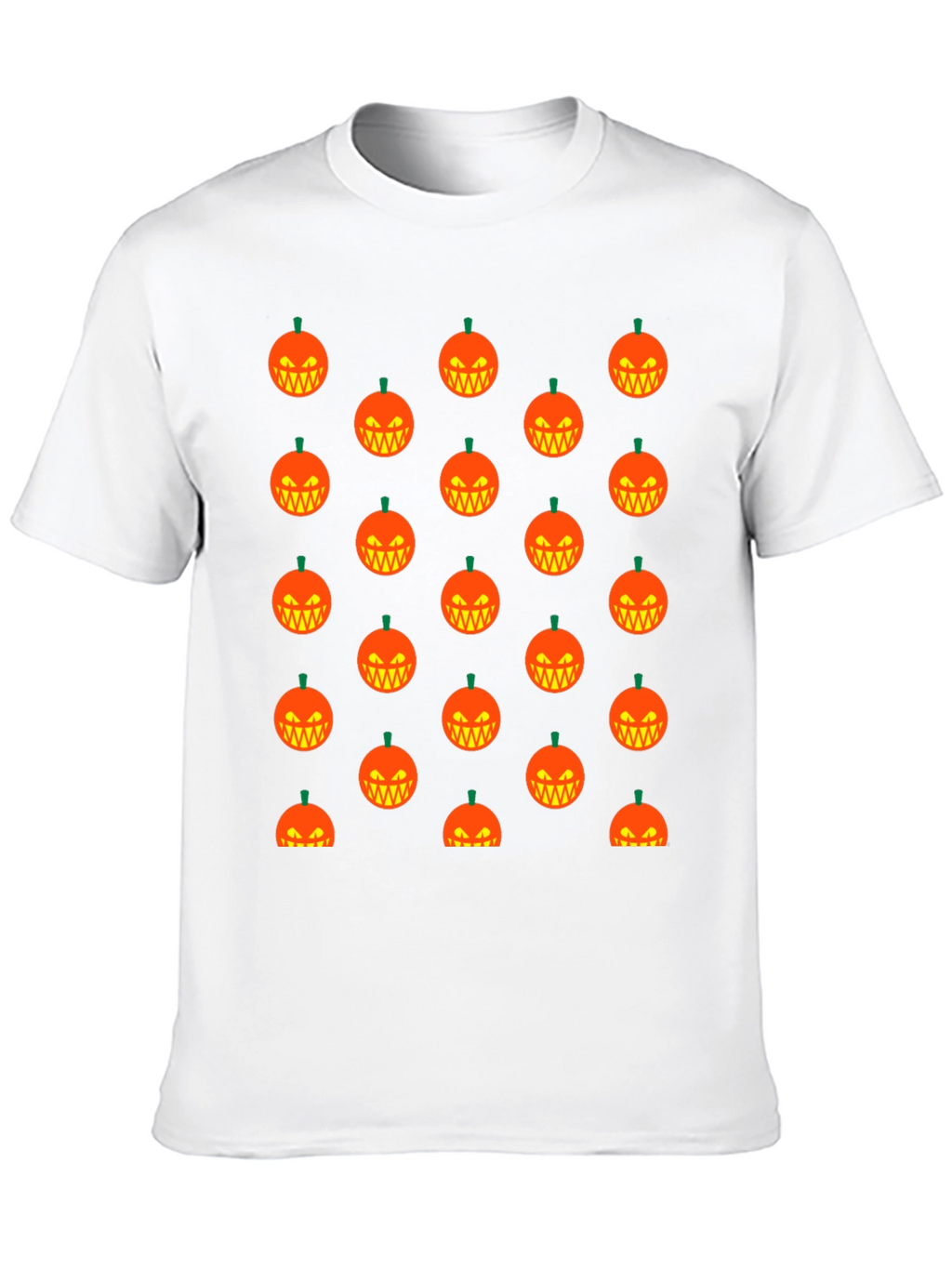 Halloween Pumpkin Pattern T-Shirt - Black