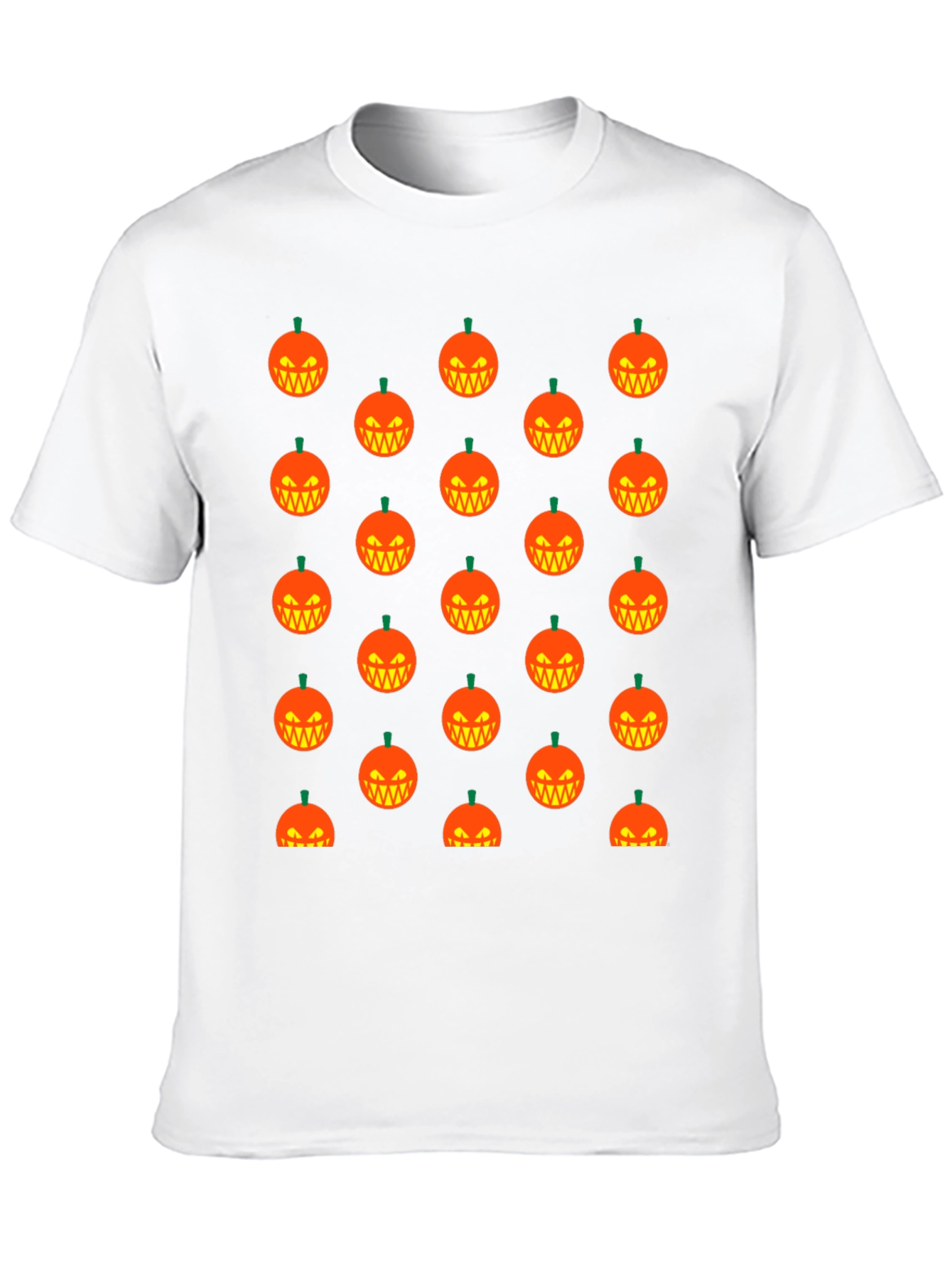 Halloween Pumpkin Pattern T-Shirt - Black