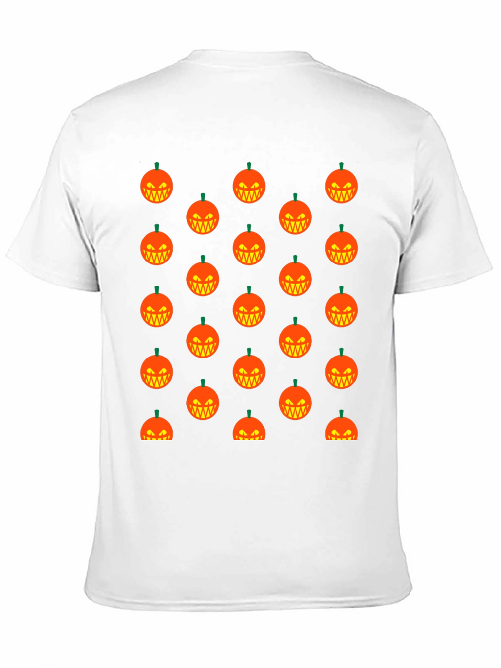 Halloween Pumpkin Pattern T-Shirt - Black
