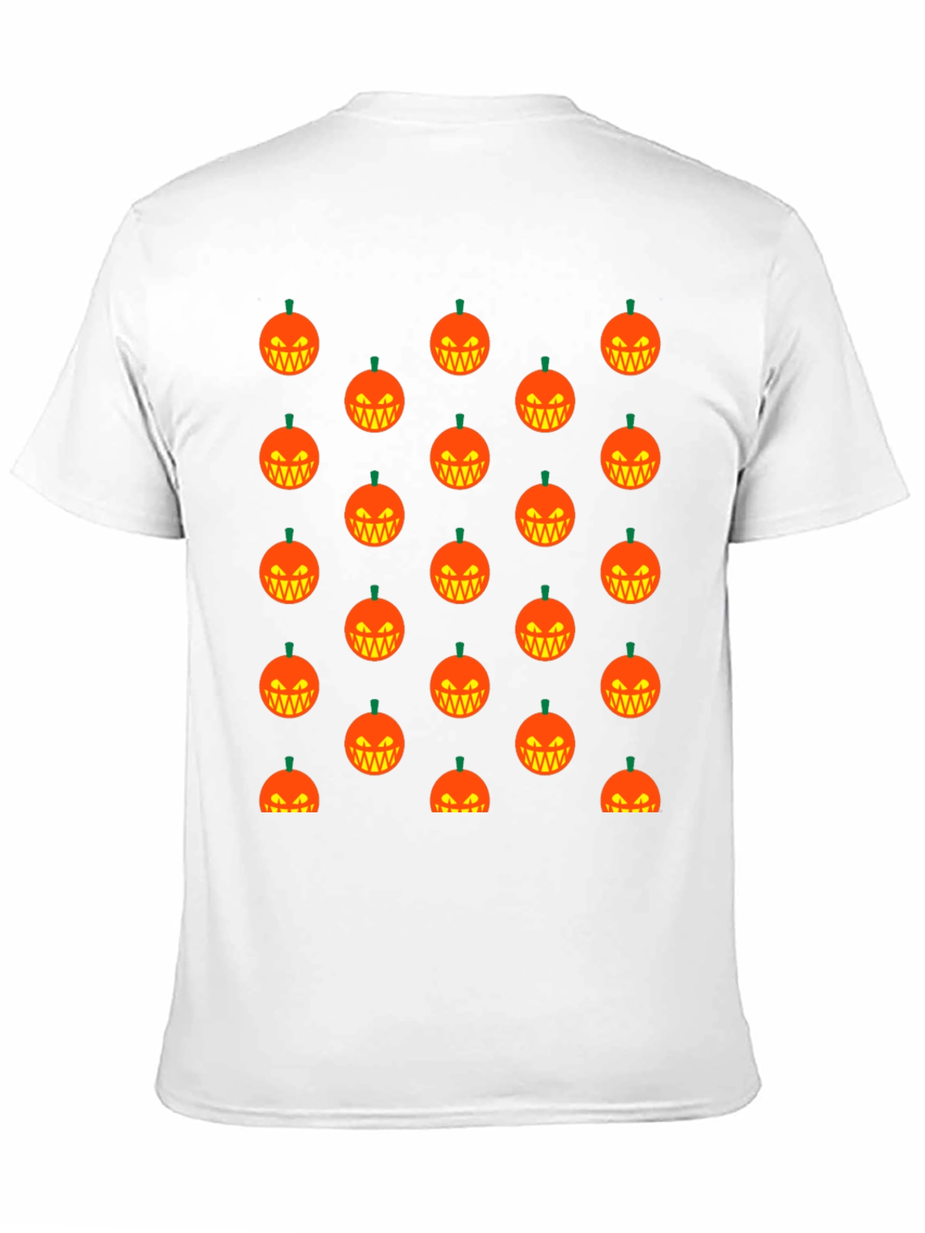 Halloween Pumpkin Pattern T-Shirt - Black