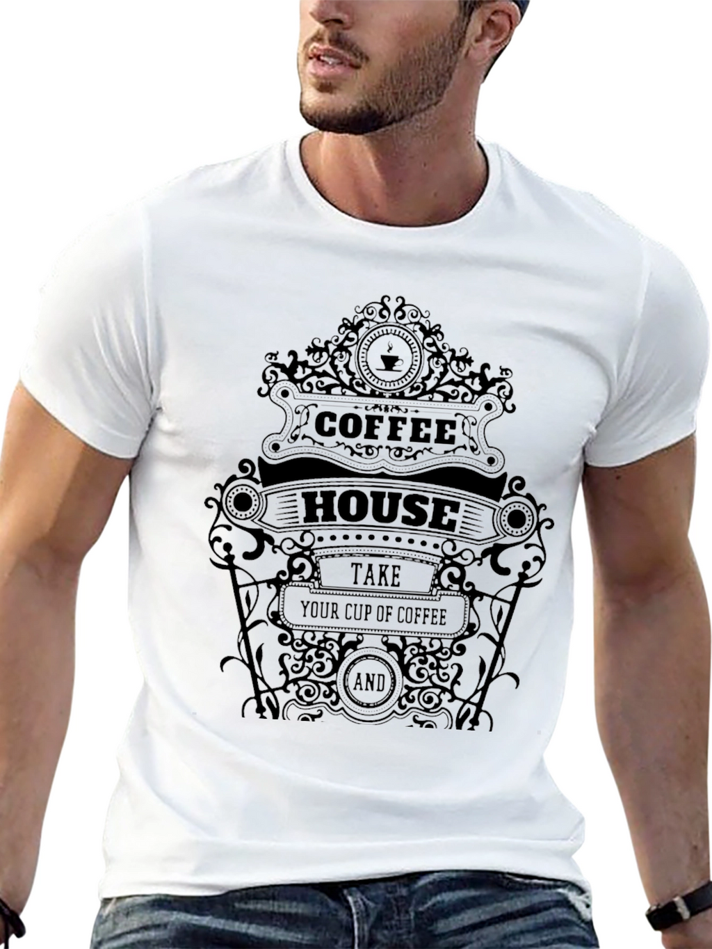 Coffee House Graphic Tee - Unisex Black T-Shirt
