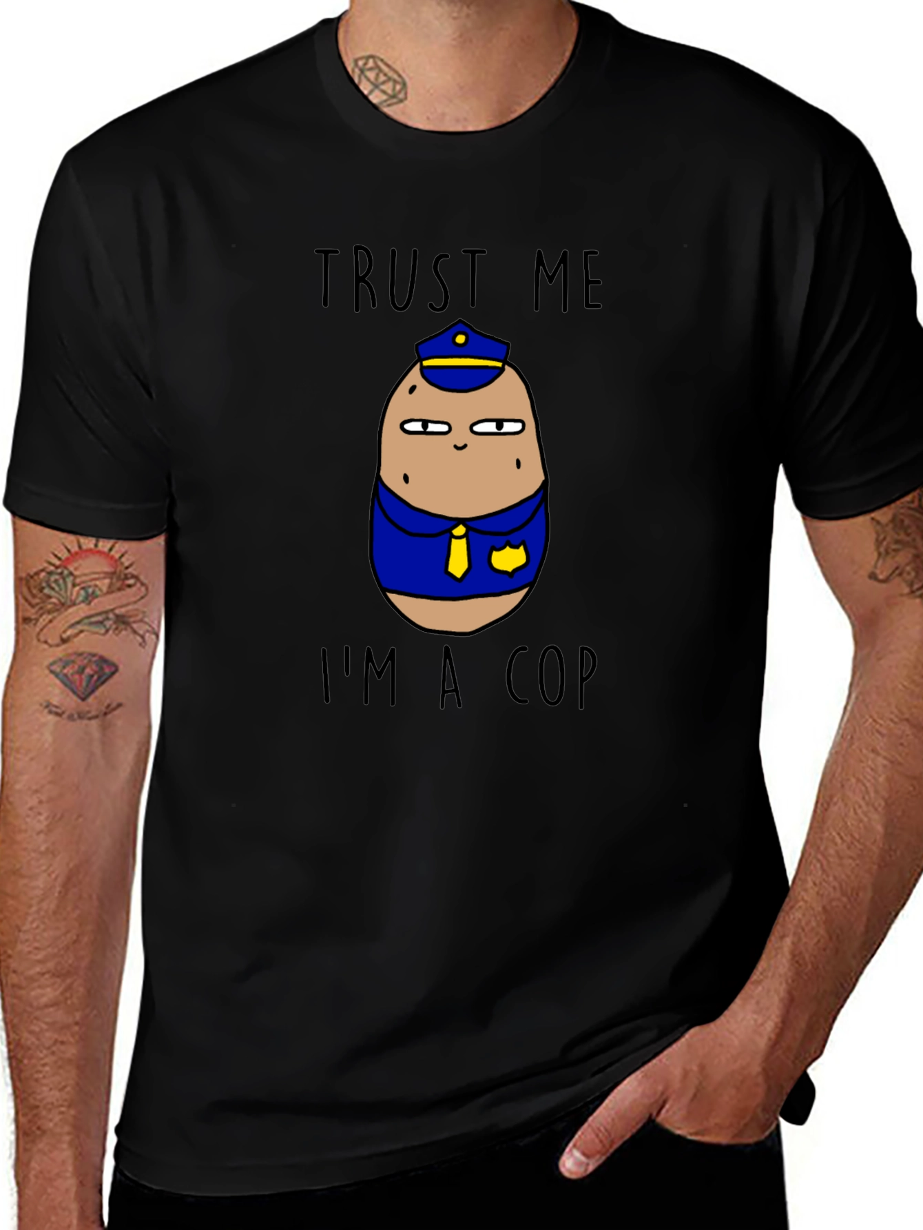 Trust Me Im A Cop Potato Graphic T-Shirt
