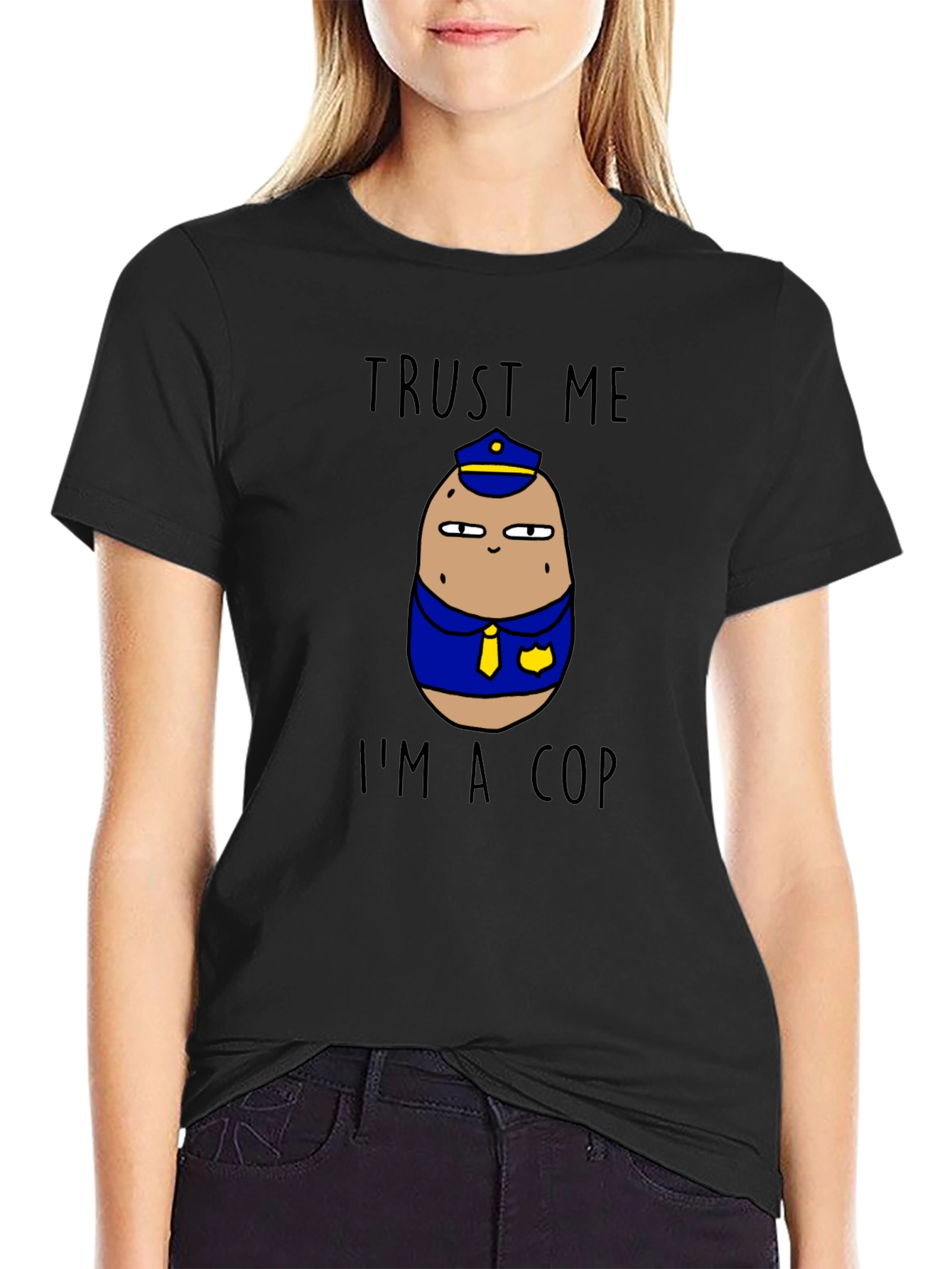 Trust Me Im A Cop Potato Graphic T-Shirt