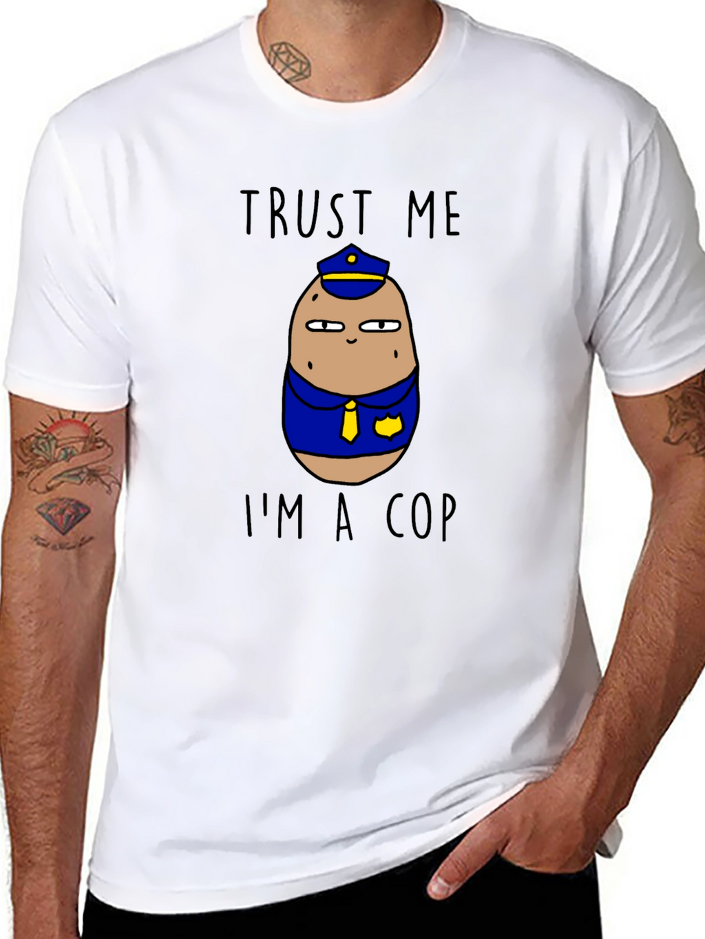 Trust Me Im A Cop Potato Graphic T-Shirt