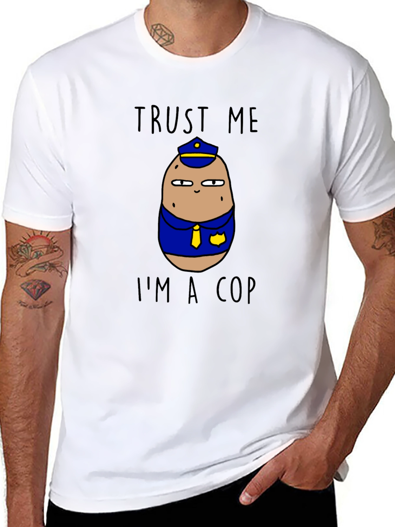 Trust Me Im A Cop Potato Graphic T-Shirt