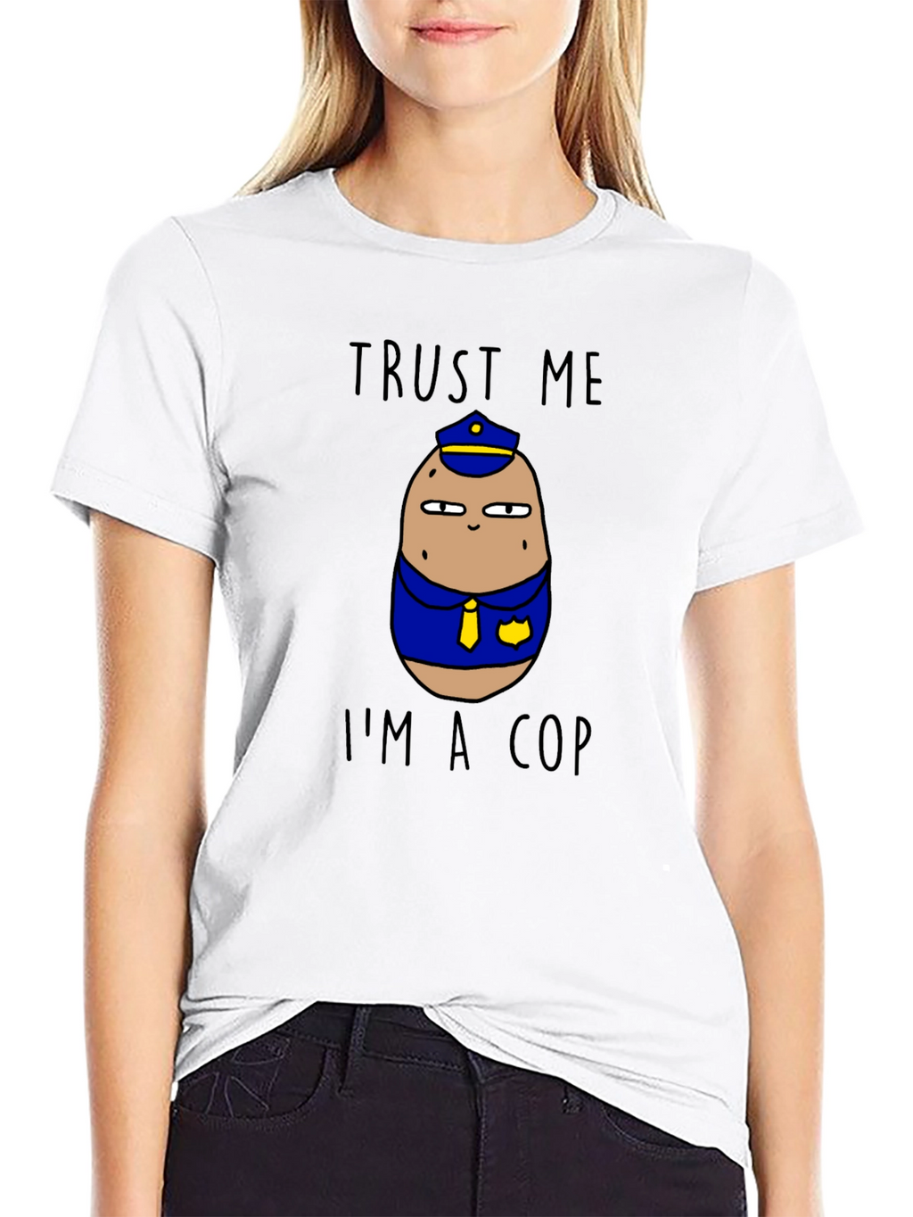 Trust Me Im A Cop Potato Graphic T-Shirt