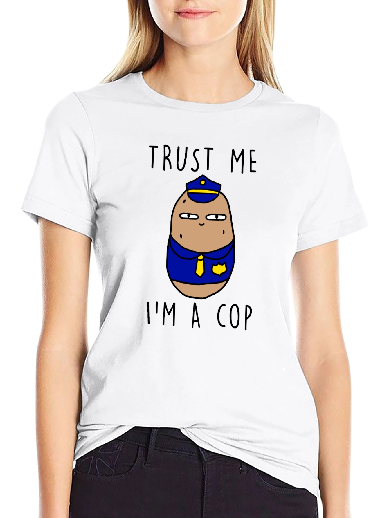 Trust Me Im A Cop Potato Graphic T-Shirt