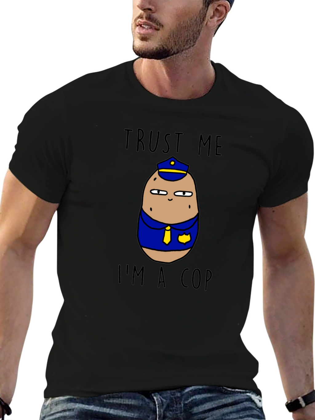 Trust Me Im A Cop Potato Graphic T-Shirt