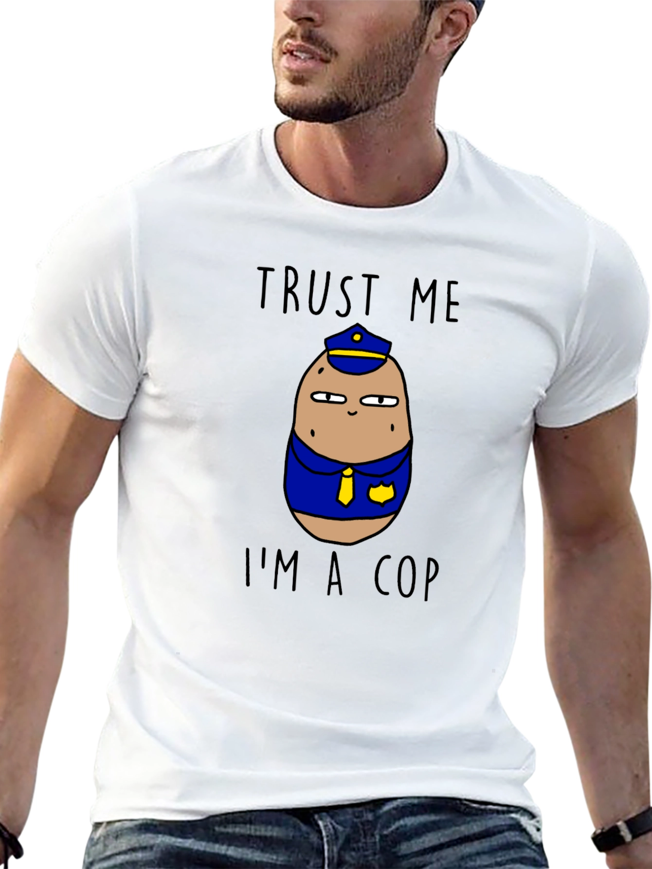 Trust Me Im A Cop Potato Graphic T-Shirt