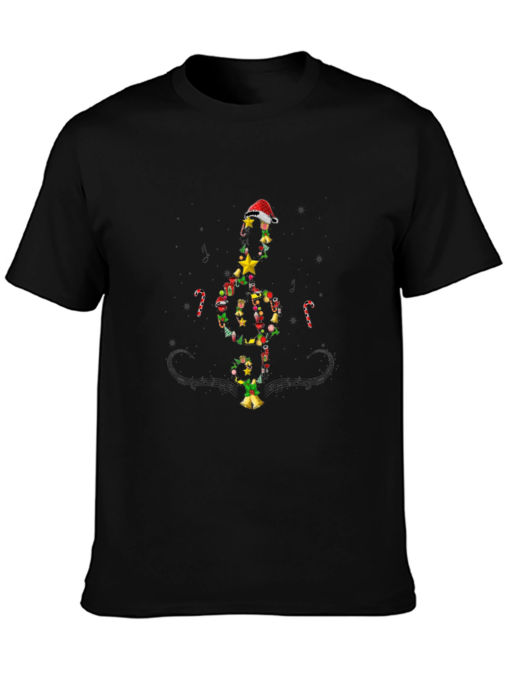 Festive Christmas Music Note T-Shirt