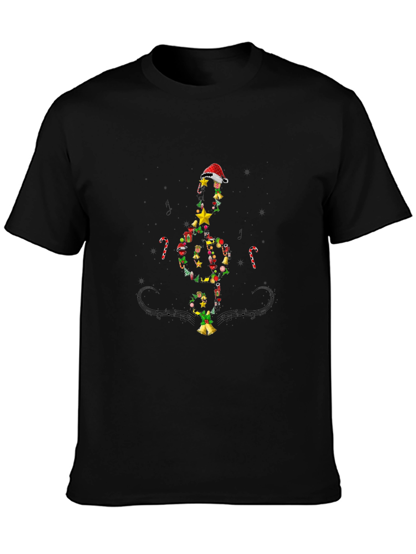 Festive Christmas Music Note T-Shirt