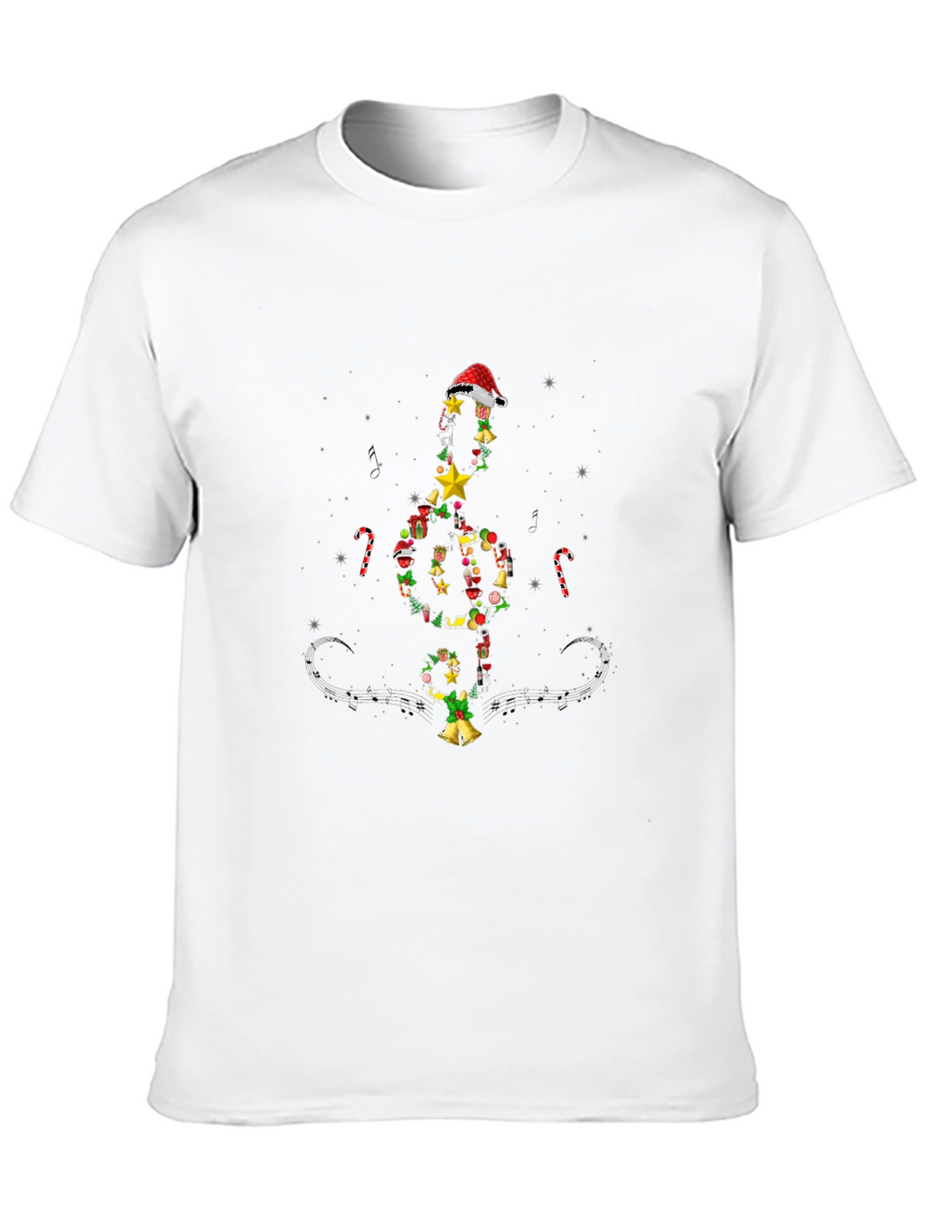 Festive Christmas Music Note T-Shirt