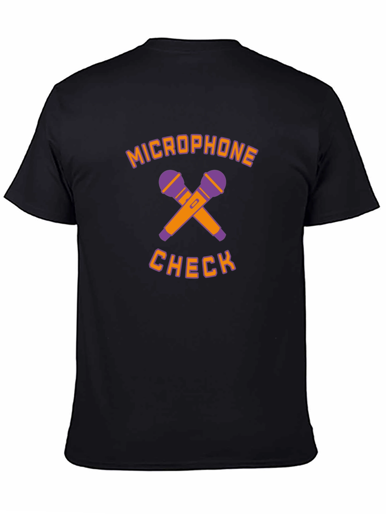 Microphone Check Graphic T-Shirt - Black