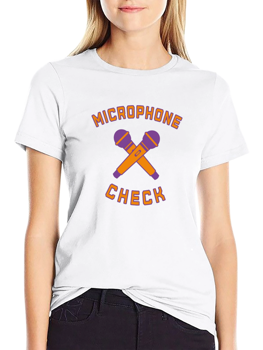 Microphone Check Graphic T-Shirt - Black