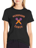 Microphone Check Graphic T-Shirt - Black