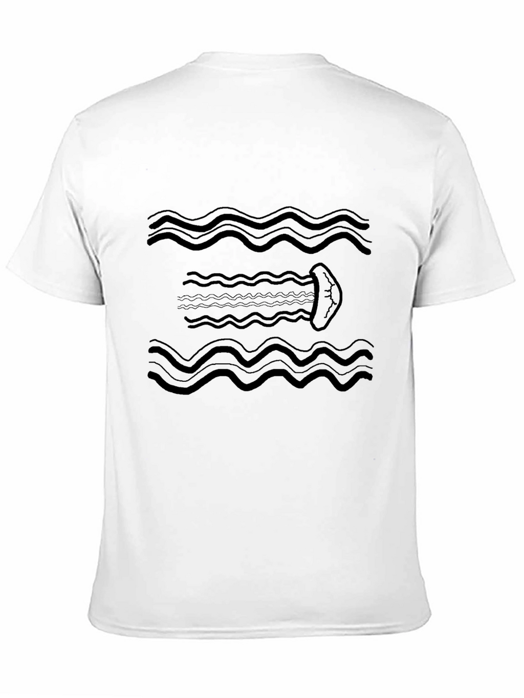 Wavy Jellyfish Black Graphic Tee