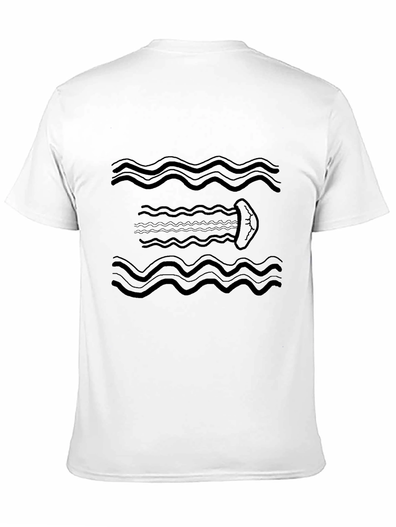 Wavy Jellyfish Black Graphic Tee