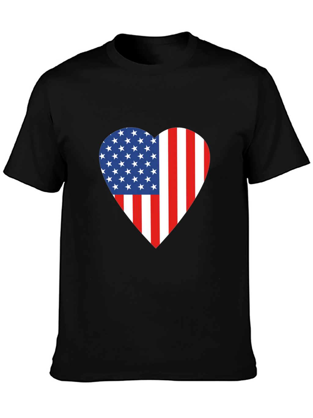 American Flag Heart Graphic T-Shirt