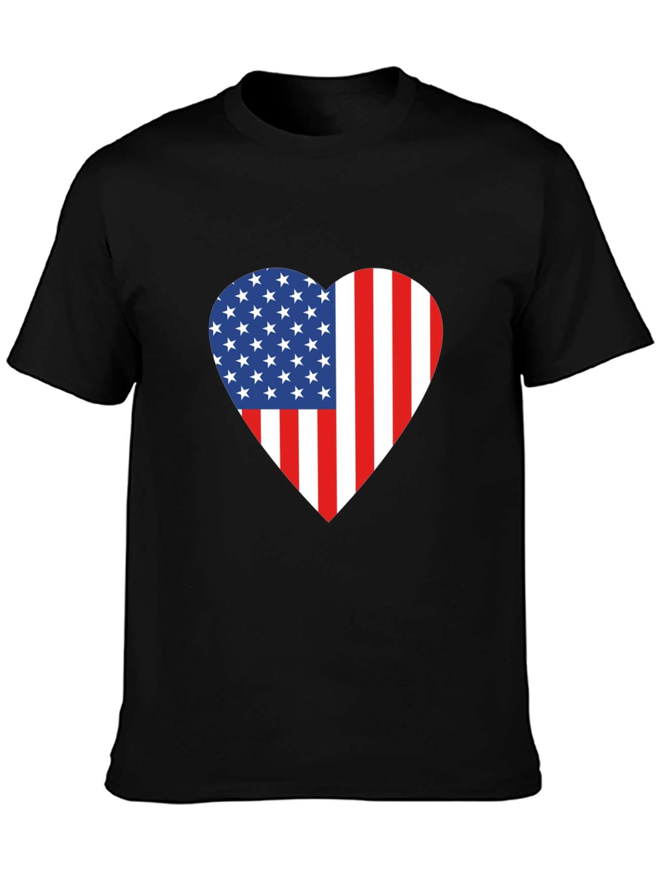 American Flag Heart Graphic T-Shirt