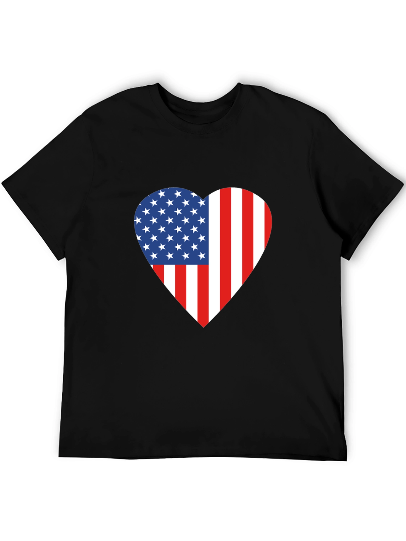 American Flag Heart Graphic T-Shirt