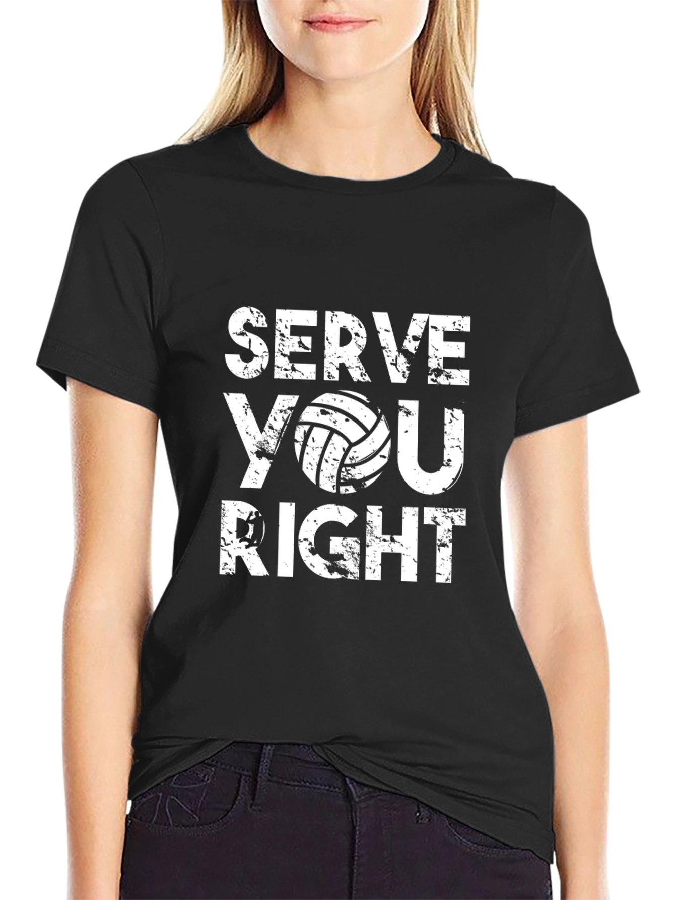 Serve You Right Volleyball Graphic T-Shirt