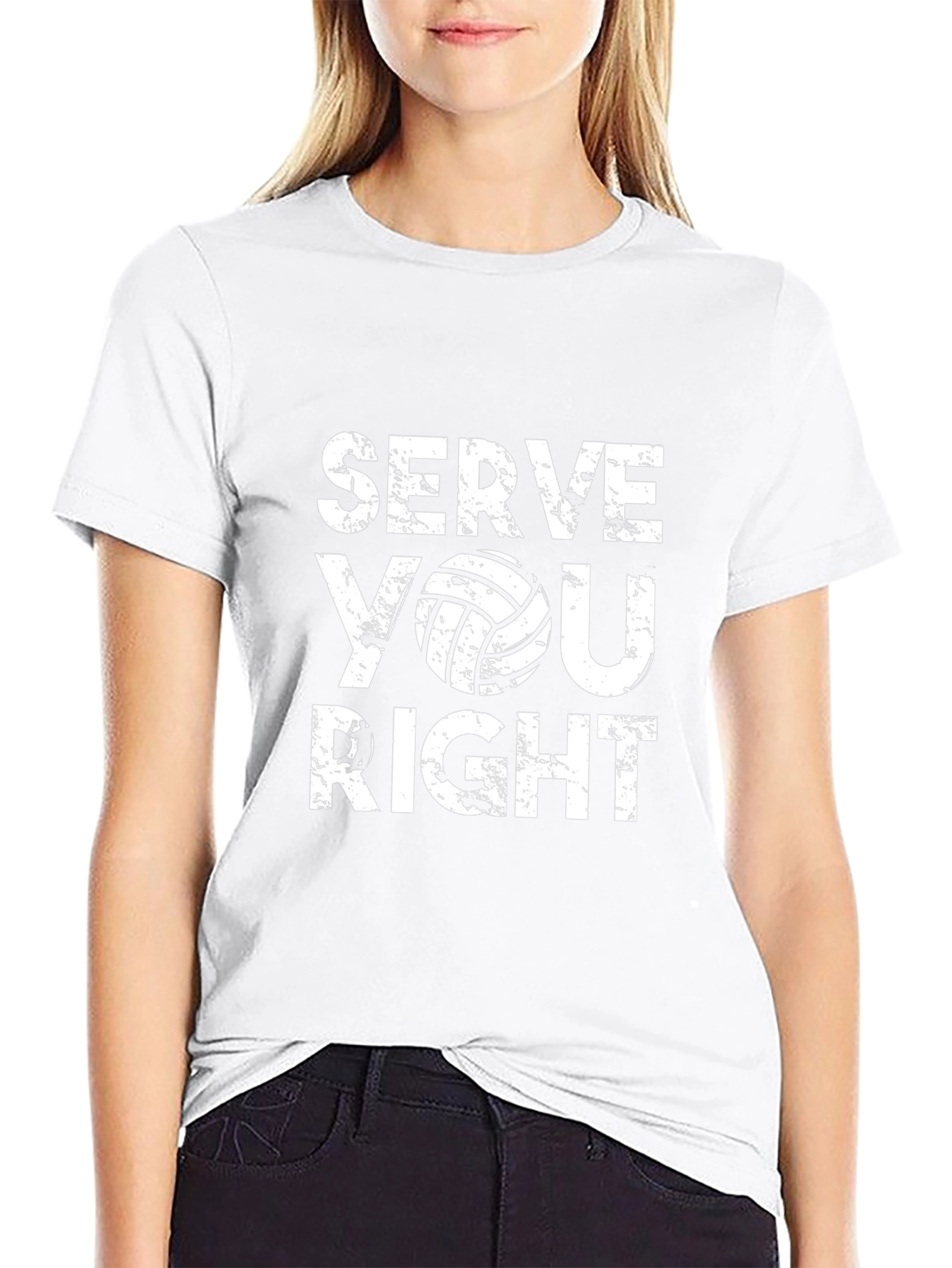 Serve You Right Volleyball Graphic T-Shirt