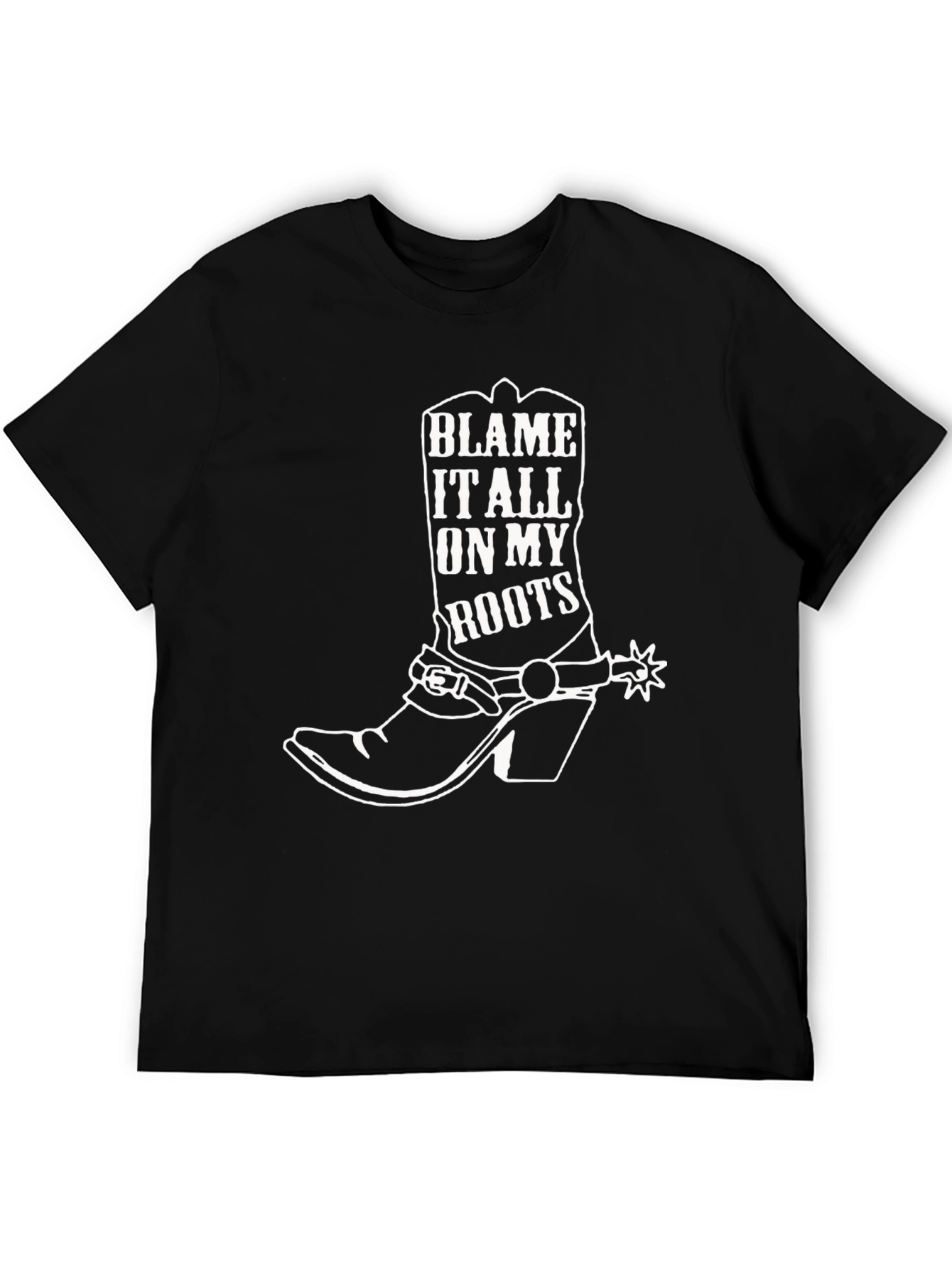 Blame It All On My Roots Cowboy Boot Graphic Tee
