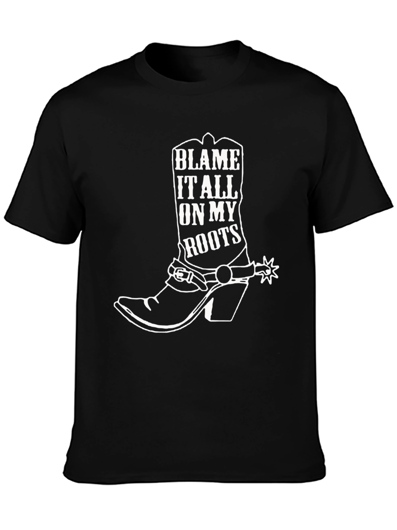 Blame It All On My Roots Cowboy Boot Graphic Tee
