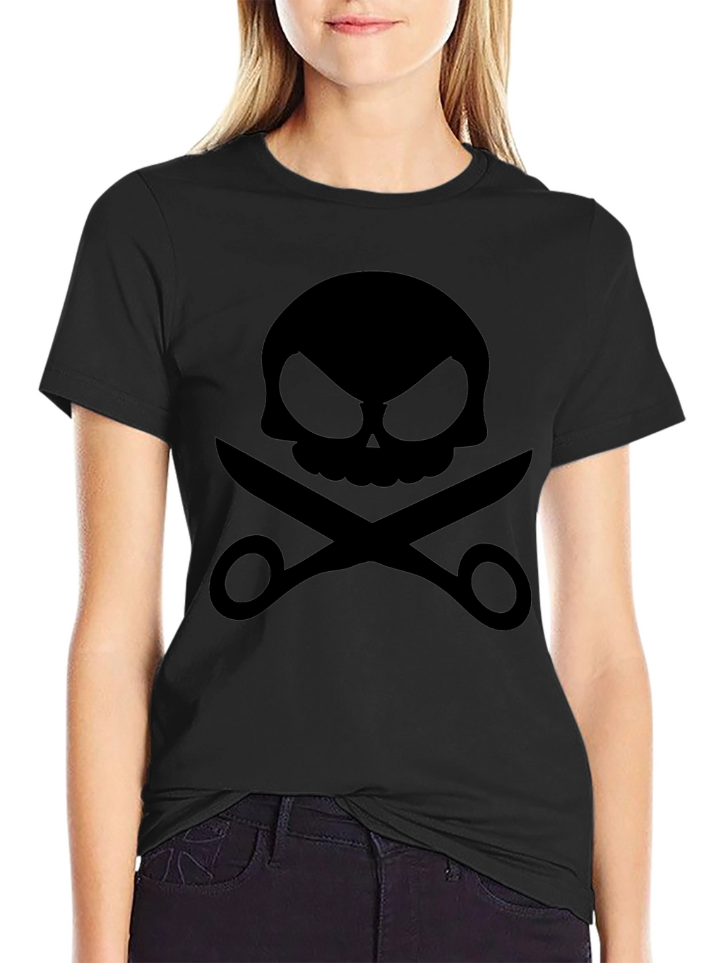 Skull & Scissors Black Graphic Tee