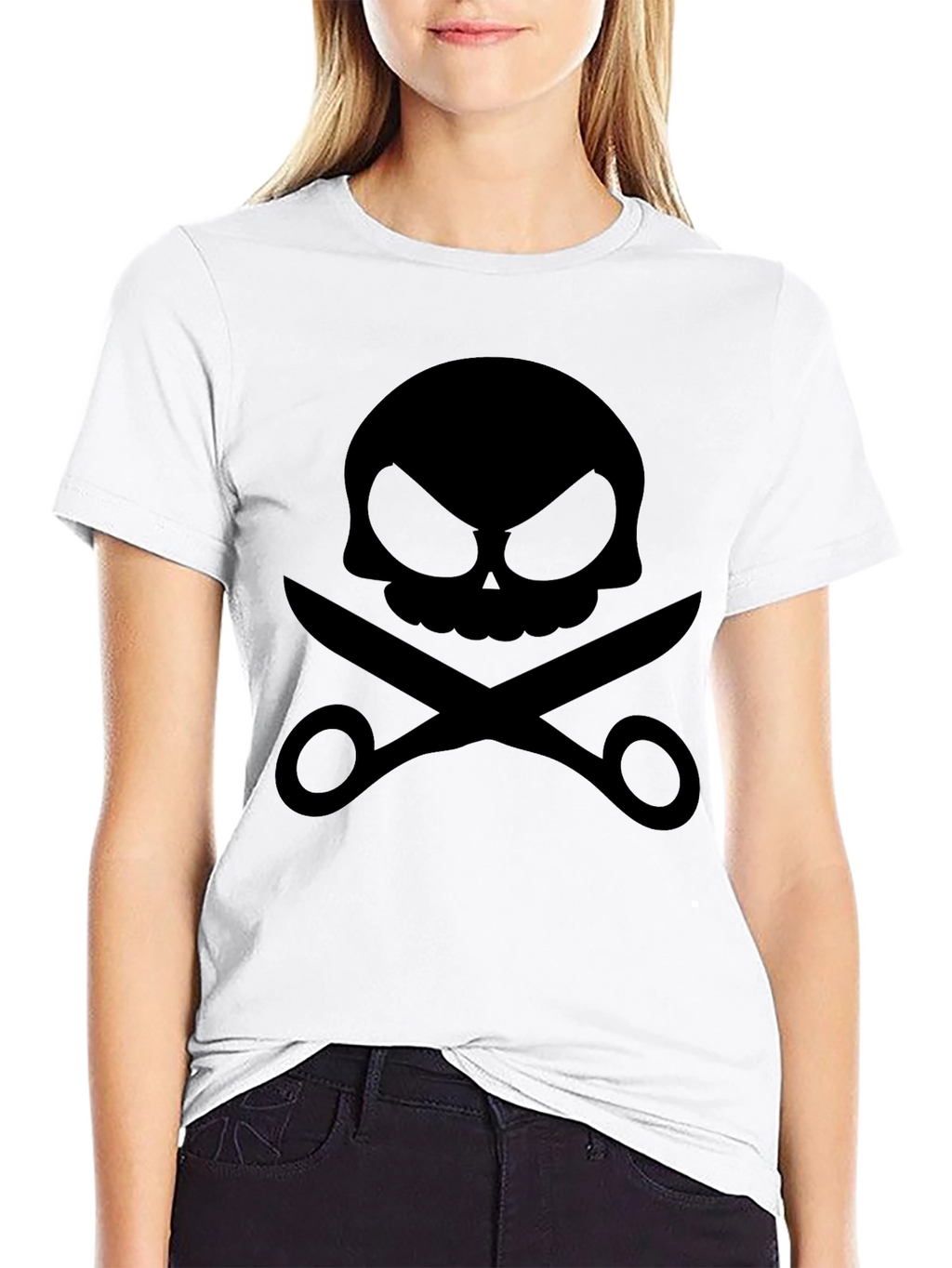 Skull & Scissors Black Graphic Tee