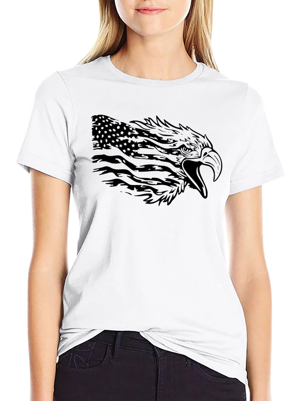 American Eagle Flag Graphic Black T-Shirt