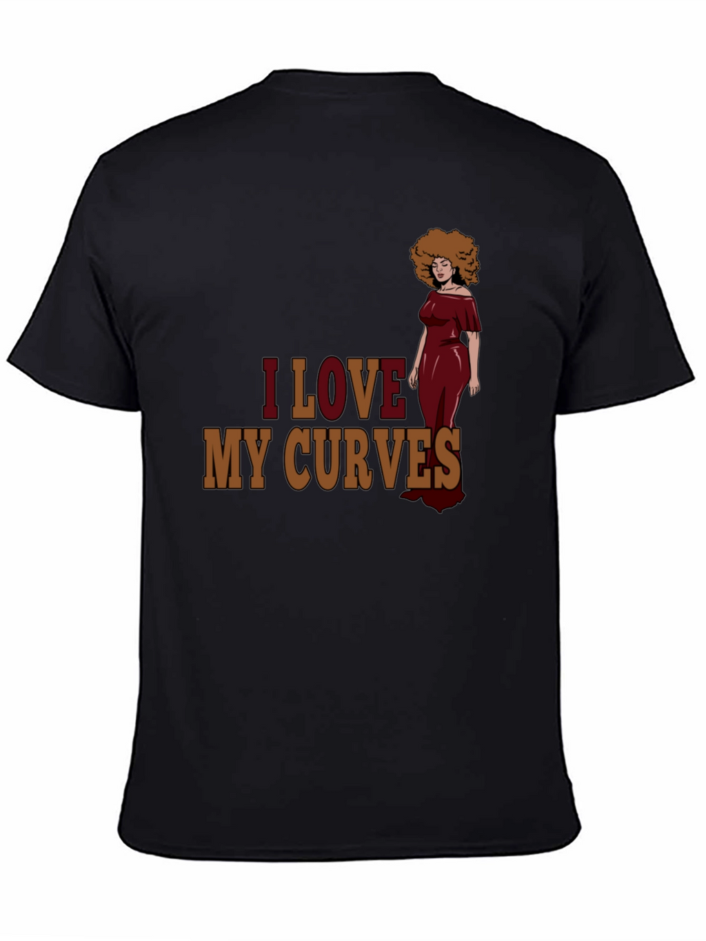 I Love My Curves Graphic T-Shirt - Black