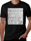 Abstract Scribble Graphic Tee - Black