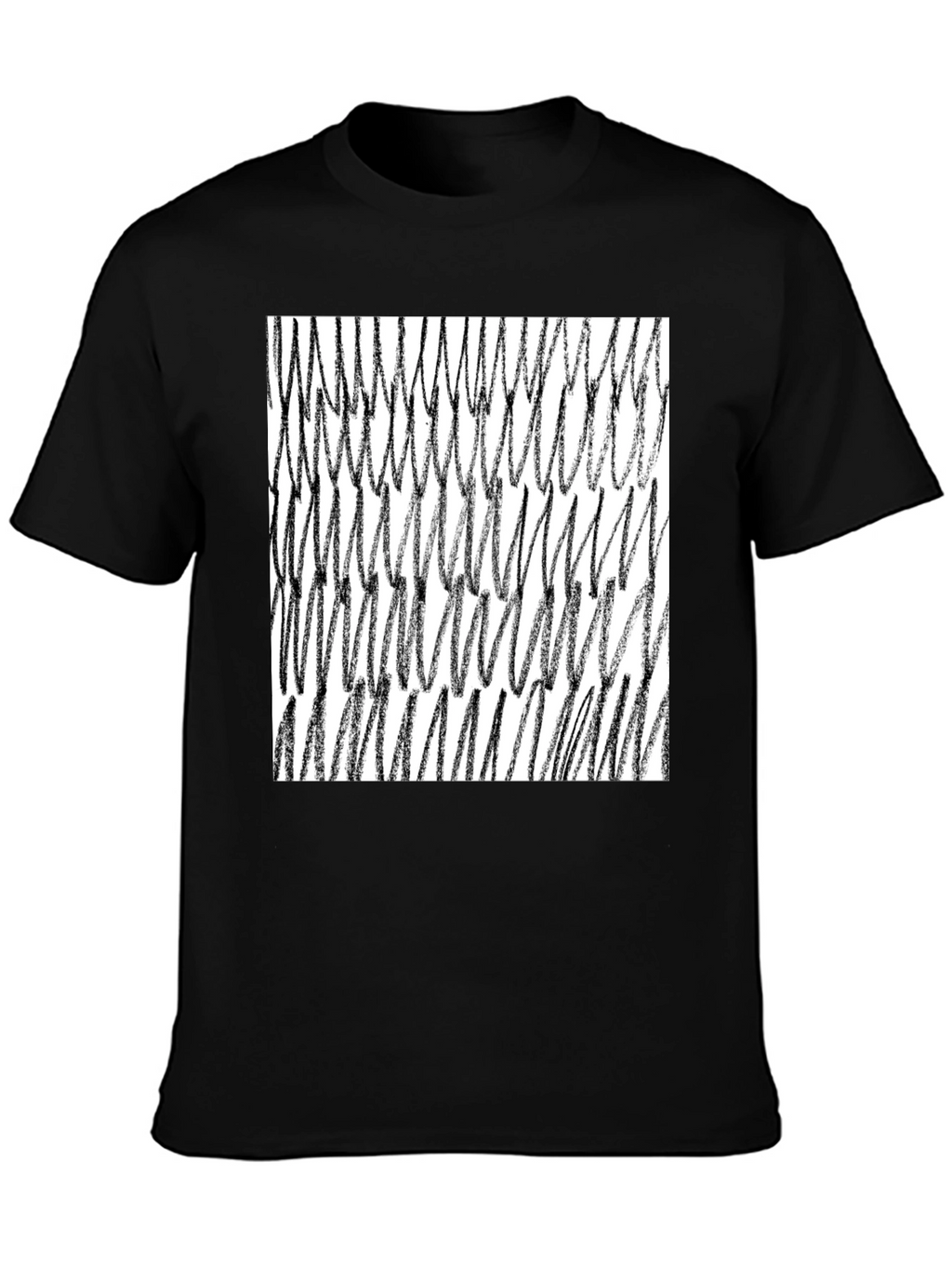 Abstract Scribble Graphic Tee - Black