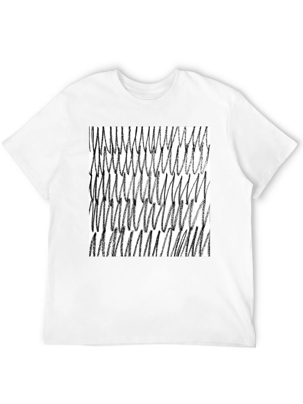 Abstract Scribble Graphic Tee - Black