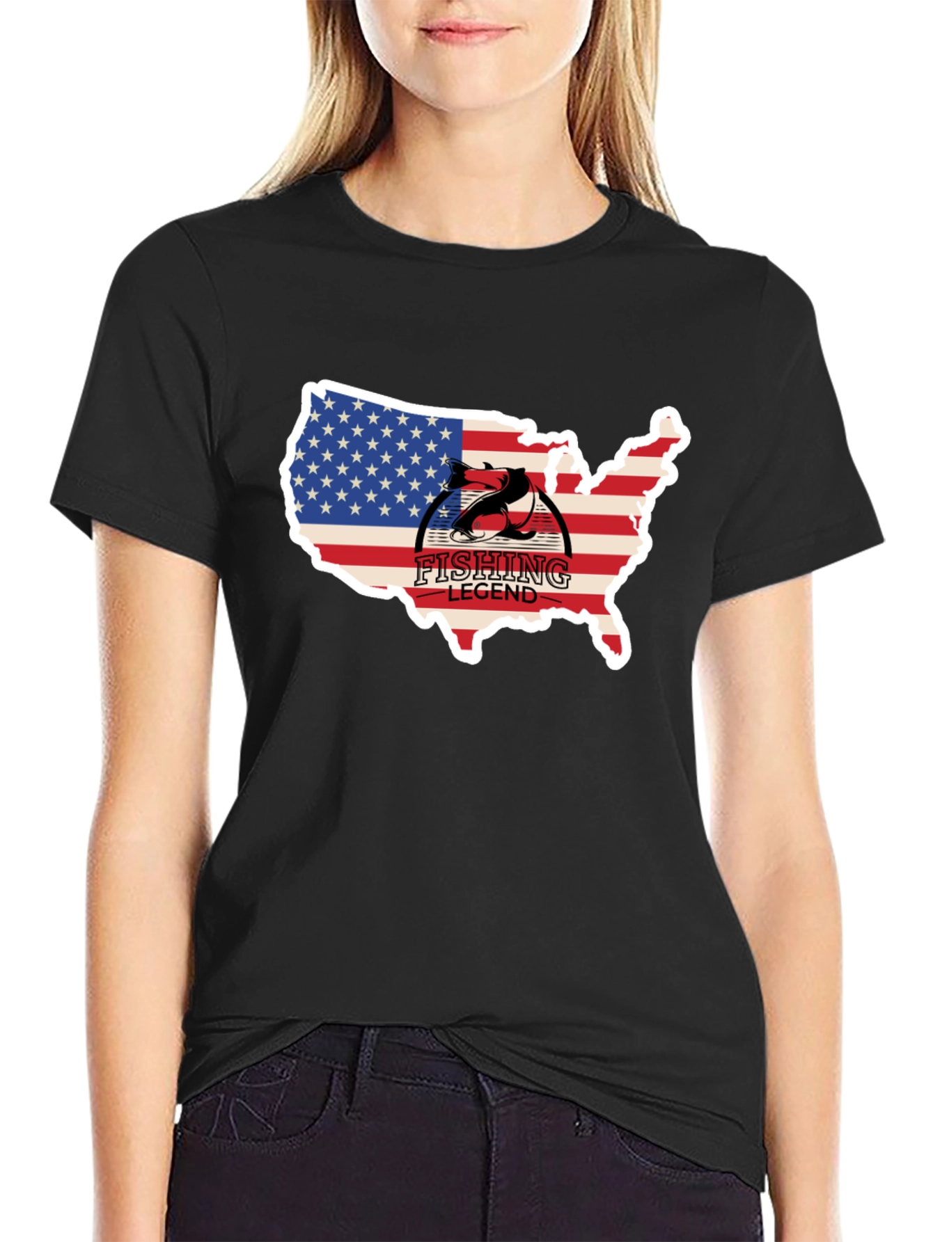 Fishing Legend USA Flag T-Shirt